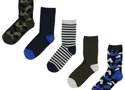 5-pack children's socks camouflage green