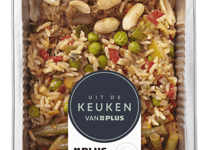 Uit de keuken van  Kipsaté met pittige boontjes nasi  Dutchshopper