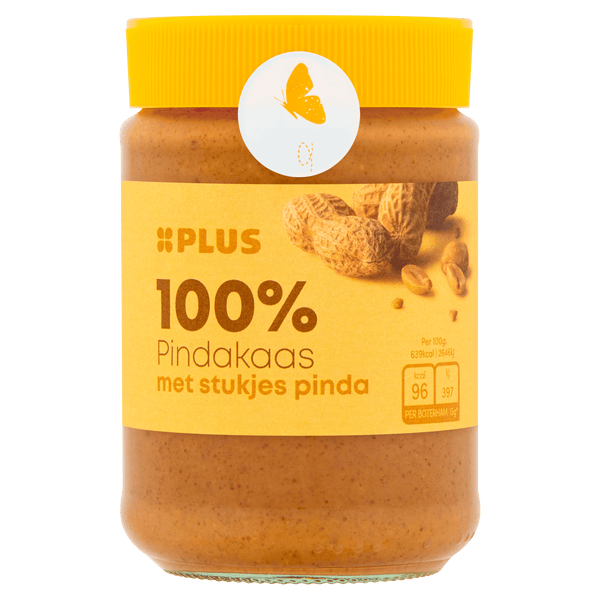 100% pindakaas met stukjes pinda