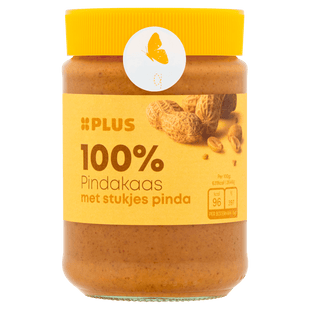 100% pindakaas met stukjes pinda