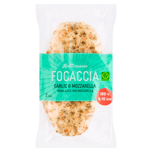 Mediterraneo Focaccia knoflook mozzarella