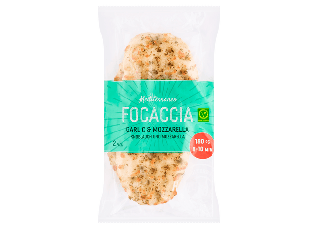 Mediterraneo Focaccia Knoblauch-Mozzarella
