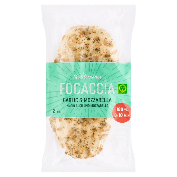 Mediterraneo Focaccia knoflook mozzarella