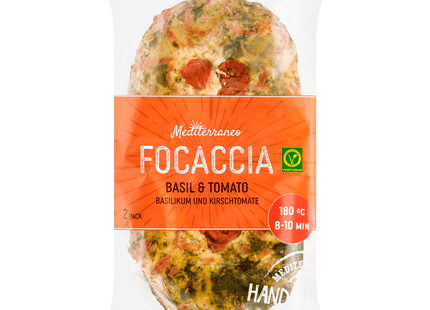 Mediterraneo Focaccia basilicum, kaas & tomaat