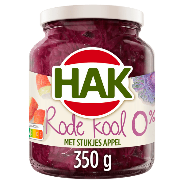 Hak Rode kool met appel 0%