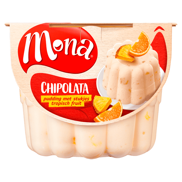 Mona Chipolatapudding met tropisch fruit