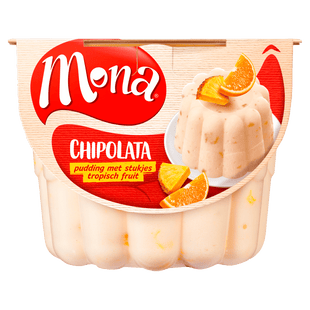 Mona Chipolatapudding met tropisch fruit