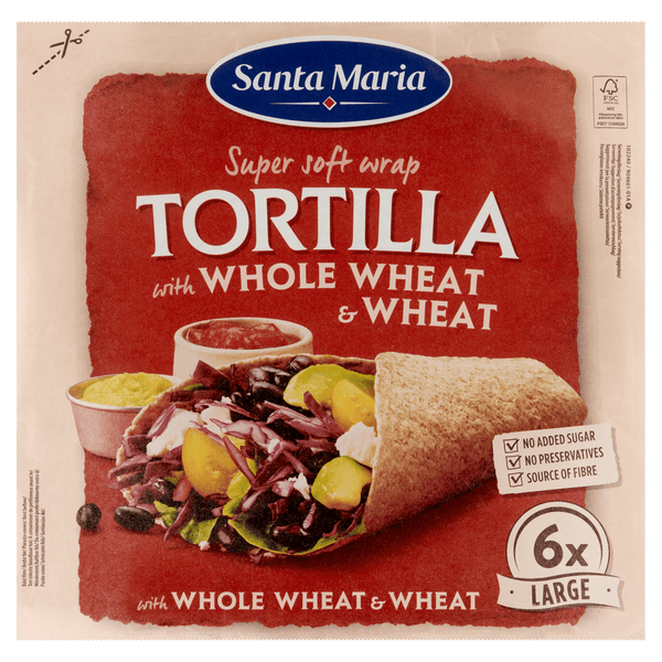 Santa Maria Tortilla wrap met volkorentarwe L 6st