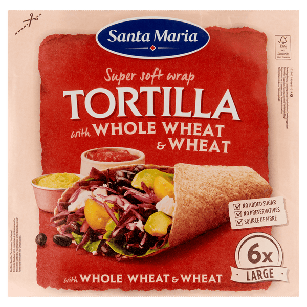Santa maria Tortilla wrap met volkorentarwe L 6st