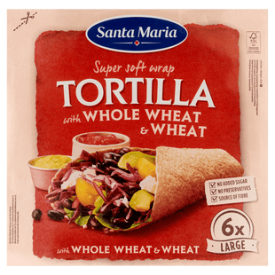 Santa maria Tortilla wrap met volkorentarwe L 6st