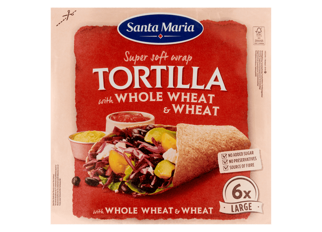 Santa maria Tortilla wrap met volkorentarwe L 6st