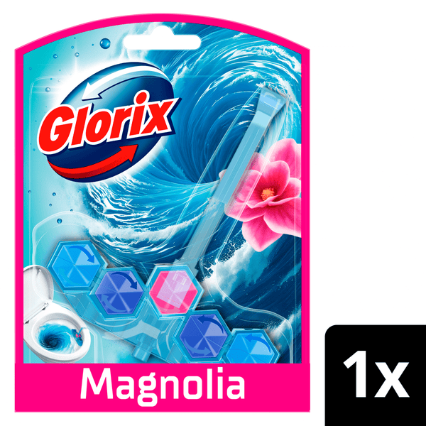 Glorix Toilet Block Blue Water Pink Magnolia