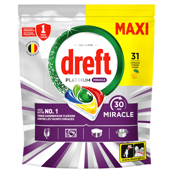 Dreft Miracle Lemon Dishwasher Capsules