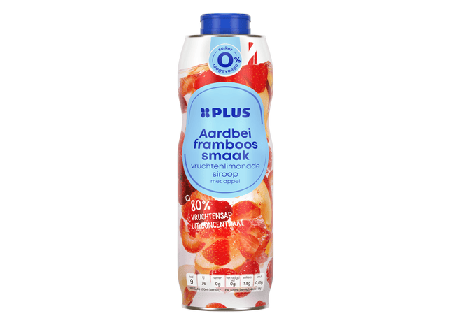 Siroop aardbei framboos 0% suiker