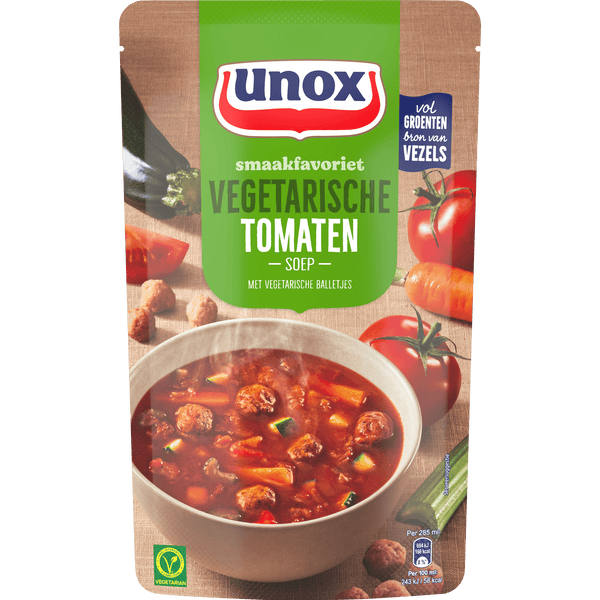 Unox Tomatensuppe im Beutel mit vegetarischen Bällchen