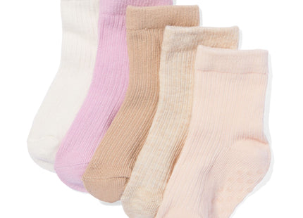 baby socks with cotton - 5 pairs pink