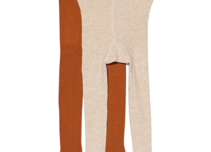baby tights with ribs - 2 pairs beige