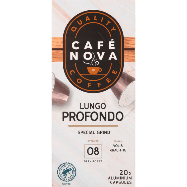 Café Nova Coffee Pods lungo profundo strength 8