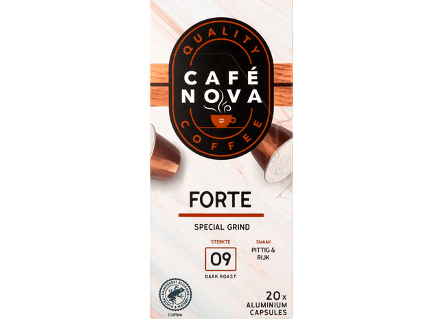 Café Nova Koffiecups espresso forte sterkte 9