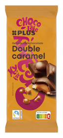 Filled chocolate bar double caramel