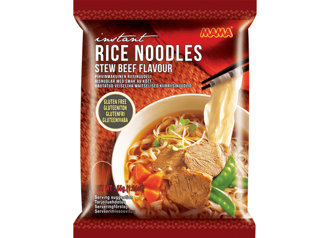 Mama instant rijst noedels runderstoof