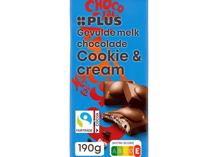 Gevulde chocoladereep cookie cream