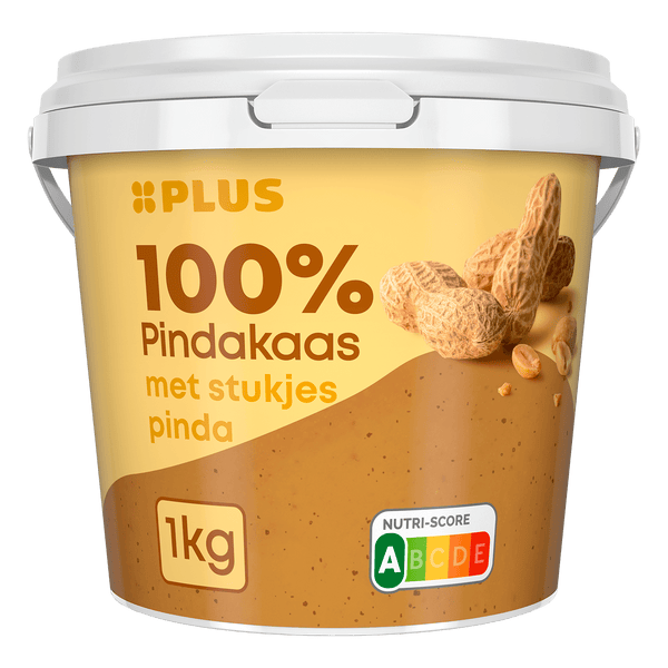 100% pindakaas met stukjes pinda