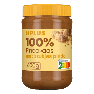 100% pindakaas met stukjes pinda