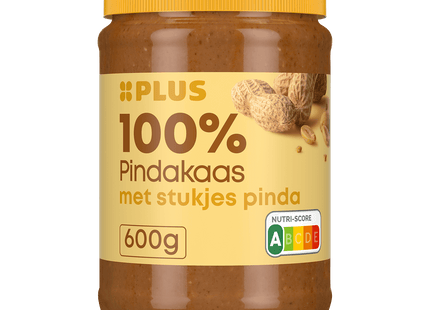 100% pindakaas met stukjes pinda