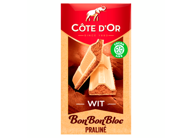 Côte d'Or BonBonBloc Chocoladereep Praliné Wit