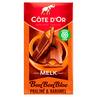 Côte d'Or BonBonBloc chocolade praliné karamel
