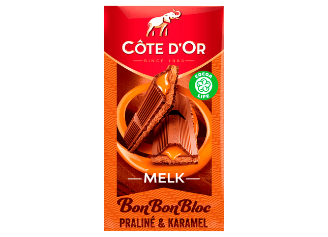 Côte d'Or BonBonBloc chocolade praliné karamel