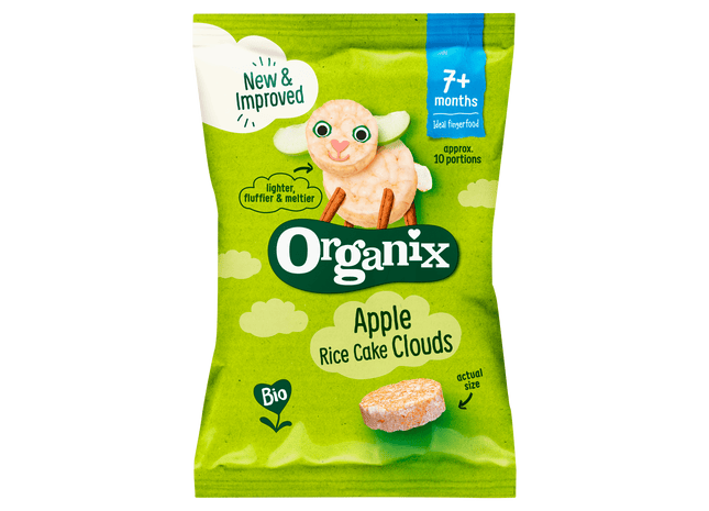 Organix Bio Luchtige Rijstwafeltjes Appel 7+m