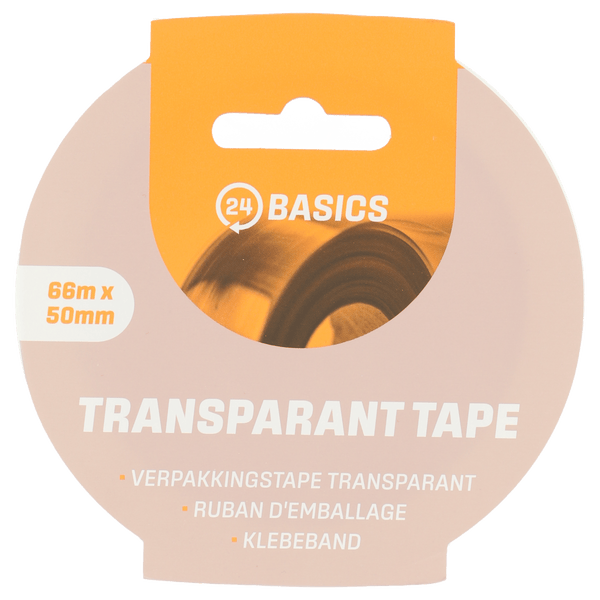 24Basics Verpackungsklebeband transparent 66m x 50mm
