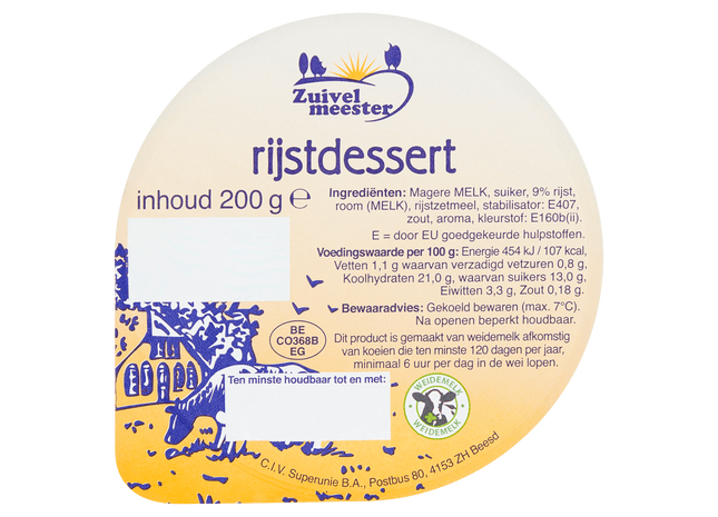 Zuivelmeester Rijstdessert
