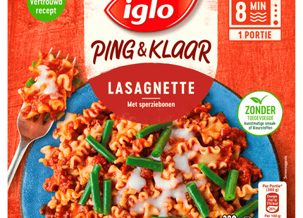 Iglo Ping & Klaar Lasagnette & sperziebonen