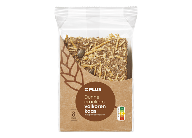 Dunne crackers volk kaas pomp