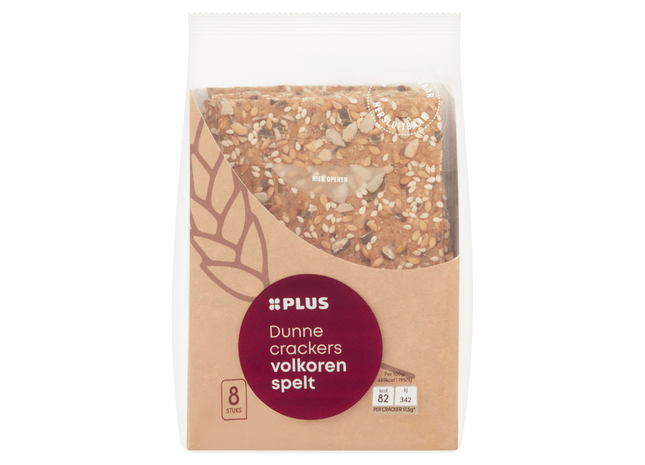 Dunne crackers volkoren spelt