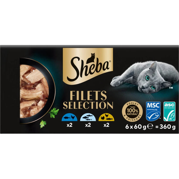 Sheba Filets selection tonijn,kip,witvis,kalk