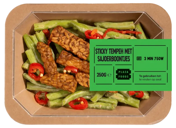 Plaza Foods Sticky tempeh met sajoerboontjes