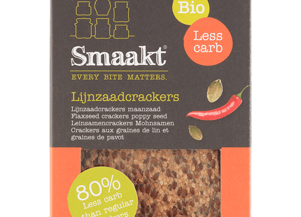 Smaakt Lijnzaadcrackers less carb biologisch