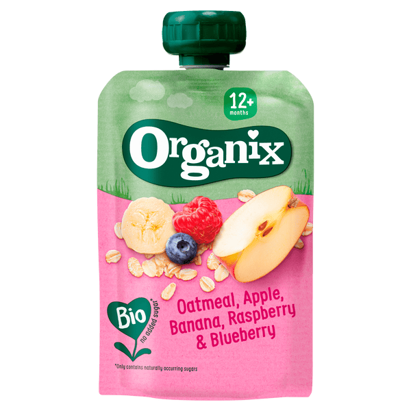 Organix Squeeze Fruit Oat Apple Banana 12+m