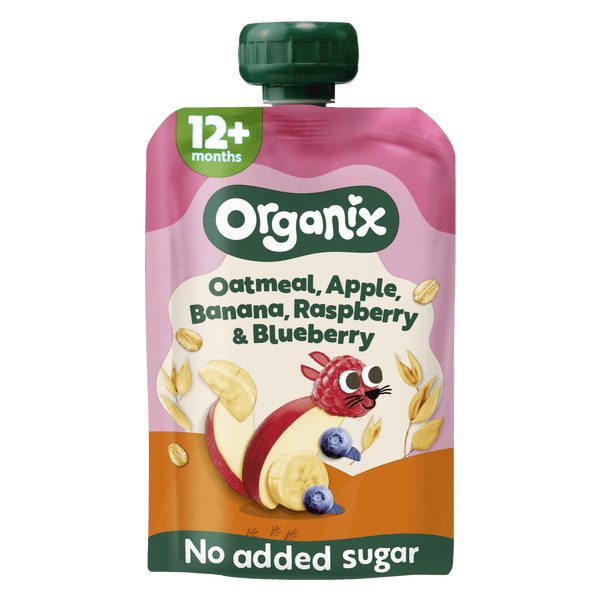 Organix Knijpfruit Haver Appel Banaan 12+m