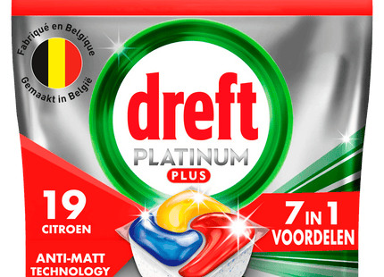 Dreft Platinum dishwasher capsules lemon