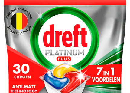 Dreft Platinum dishwasher capsules lemon