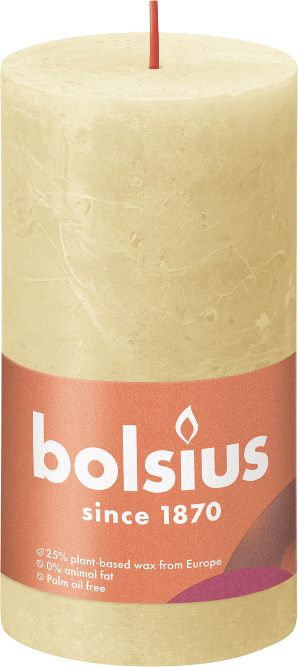 Bolsius Rustic Pillar Candle 130/68 Oat Beige