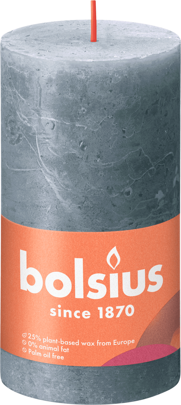 Bolsius Rustiek stompkaars 130/68 Slate Blue