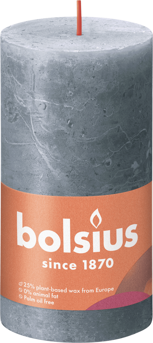 Bolsius Rustiek stompkaars 130/68 Slate Blue