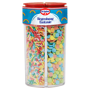 Dr. Oetker Regenboogfantasie taart versiering