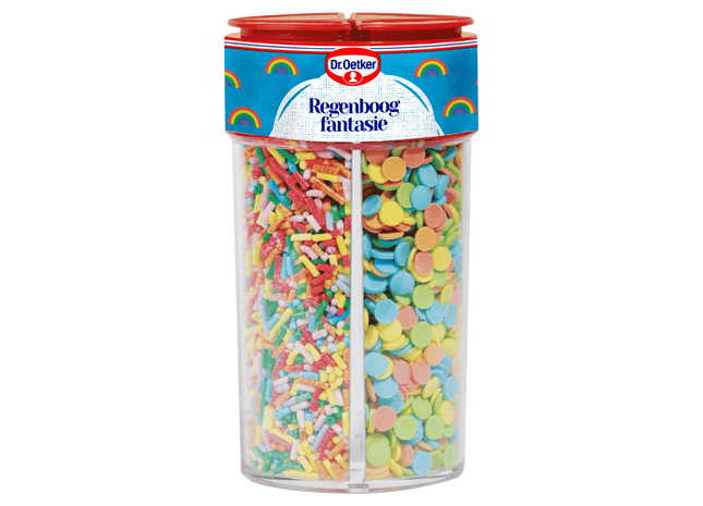 Dr. Oetker Regenboogfantasie taart versiering